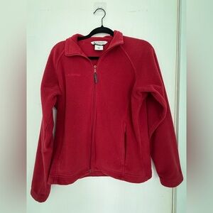 Columbia Women’s Red Full Zip Fleece Jacket Medium Outdoor Layer
